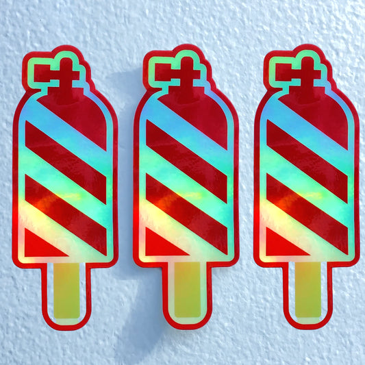 Tank Popsicle Sticker by Sweetwater Scuba - Holographic Vinyl Diver Decal